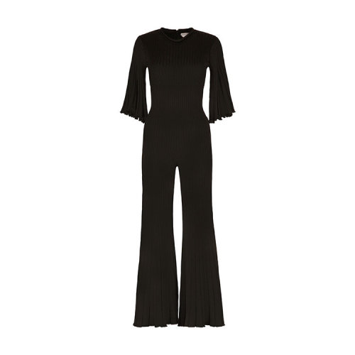 Bottega Veneta/葆蝶家  寶緹嘉女褲 時尚百搭 女士黑色連體褲 637563V08B01000 HKY012467