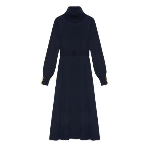  GUCCI古馳 22年秋冬 女士 精細(xì)粘膠纖維羊毛混紡連衣裙 726656 XKCX1 4066