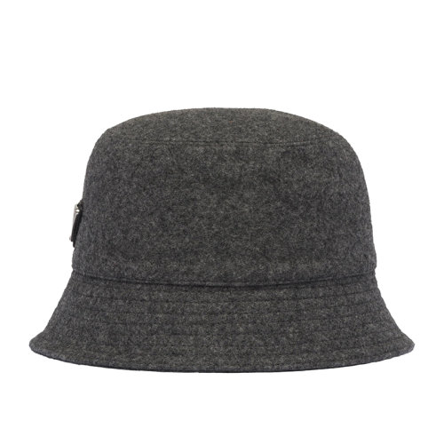 PRADA/普拉達(dá)  男士煤灰色羅登呢漁夫帽2HC137_1UMT_F0308