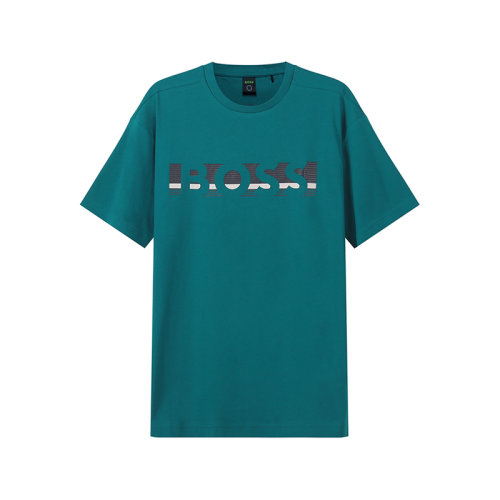 HUGO BOSS/雨果博斯 男士棉質(zhì)寬松版圓領(lǐng)短袖T恤徽標(biāo) 50466295