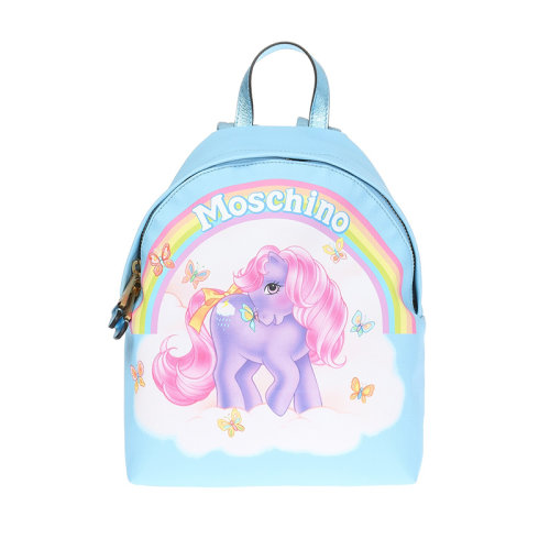 MOSCHINO/莫斯奇諾  女包女士藍(lán)色卡通時尚百搭雙肩包 A769682611305C  GMH0034C