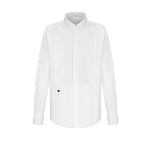 DIOR/迪奧 22年春夏新款 女士白色純棉府綢搭配胸飾長(zhǎng)袖襯衫841B05A3356_X0100