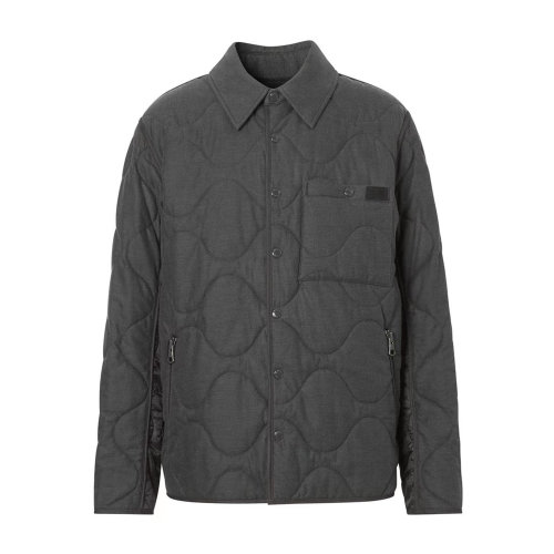 BURBERRY/博柏利深灰色翻領(lǐng)男士棉服