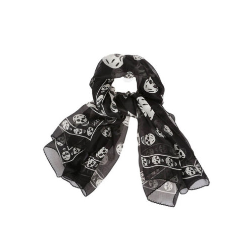 Alexander McQueen/亞歷山大麥昆 女士骷髏頭印花簡約復(fù)古真絲圍巾絲巾 5577174Q060