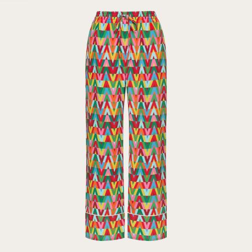  VALENTINO華倫天奴 22年秋冬 女士 休閑褲 PANTALON IMPRIMé EN CREPE DE CHINE XB3RB4N36VWM