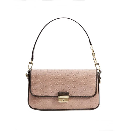 Michael Kors/邁克·科爾斯 MK BRADSHAW系列 漆皮翻蓋單肩斜挎包 老花滿印 女款30F1G2BL1A