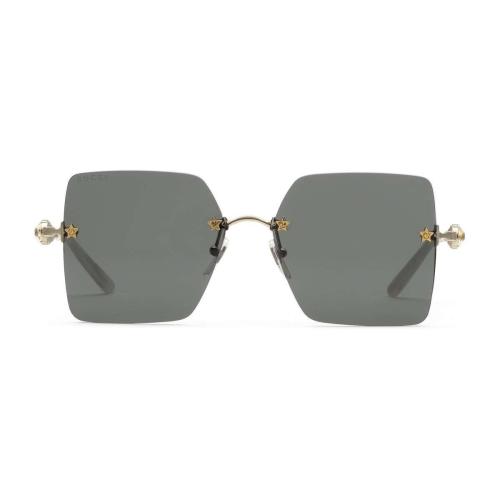  GUCCI古馳 22年秋冬 女士 方形金屬太陽(yáng)眼鏡 610402 I3330 8117