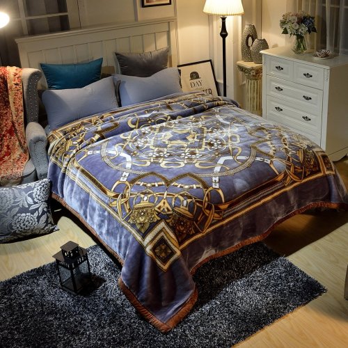 Fantti/芬緹 床上用品9斤加厚雙層云毯雙人毛毯披毯200*230cm-法式情緣