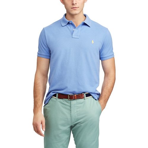 Polo Ralph Lauren/拉夫勞倫馬球  The 定制修身版 高透氣棉質(zhì)網(wǎng)布 休閑時尚經(jīng)典男士短袖POLO衫401481-1