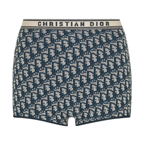 DIOR/迪奧女士海軍藍(lán)和本色Dior斜紋工業(yè)棉短褲114E50AM708_X5820