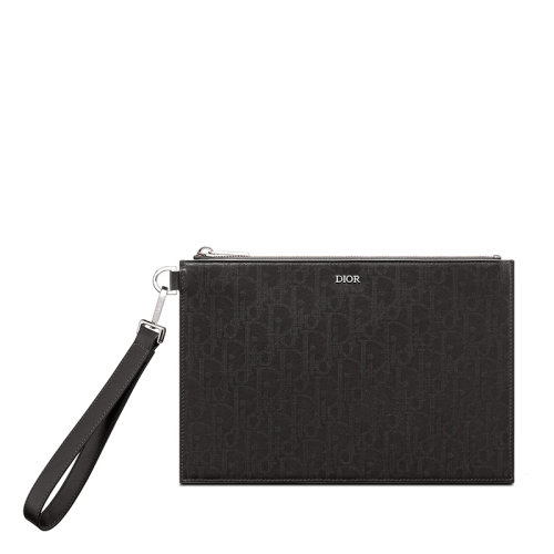 DIOR/迪奧 POCHETTE A5黑色 Dior Oblique Galaxy皮革小牛皮配可拆卸皮革肩帶手提包2ESCA338VPD_H03E