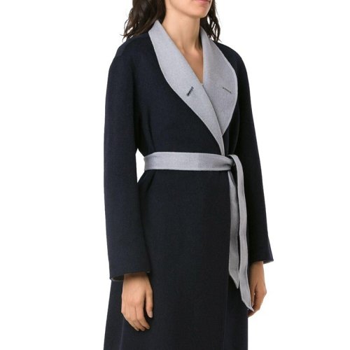  Emporio Armani/安普里奧阿瑪尼 女士黑色羊毛大衣 0NL10T M632 019 PLFSX