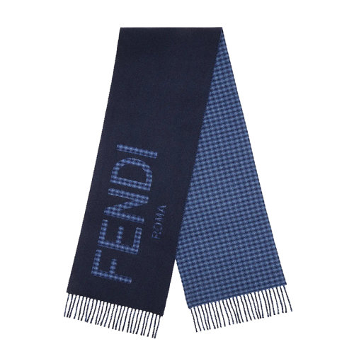 FENDI/芬迪新款 女士藍色羊毛羊絨圍巾FXT334AHR1F0V6W