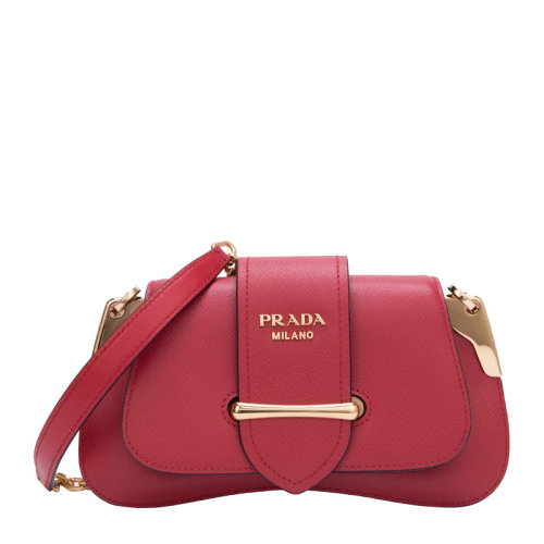 PRADA/普拉達(dá)  女士時尚紅色手提包單肩包斜挎包女包 1BD196-NZV-F068Z-V-OJG