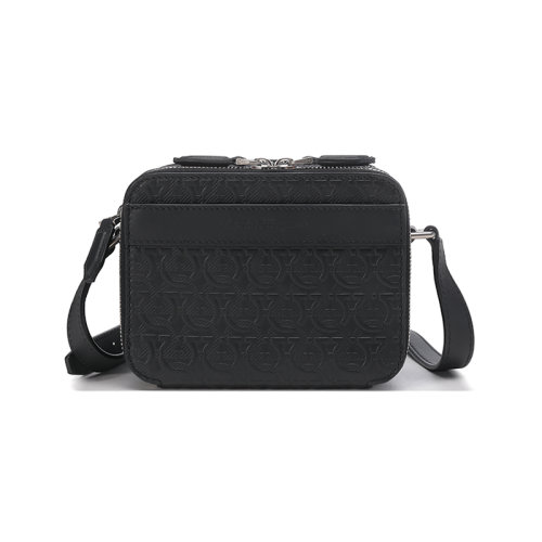 Salvatore Ferragamo/菲拉格慕【22年新款】 男士皮革單肩斜挎包相機包老花圖案 240410