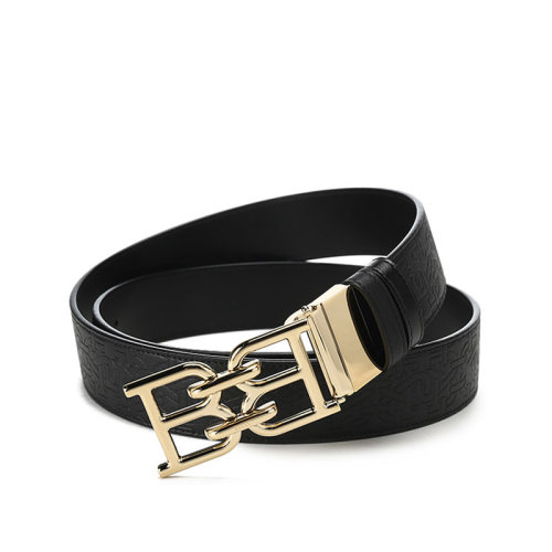 BALLY/巴利【22春夏新款】男士皮質(zhì)可裁剪B-CHAIN金屬搭扣板扣式雙面皮帶腰帶4cm B CHAIN 40 M SM