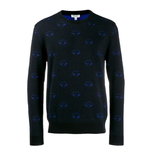  KENZO/高田賢三 男士黑色棉質(zhì)針織衫/毛衣 F965PU214 3XH 99 PLFSX