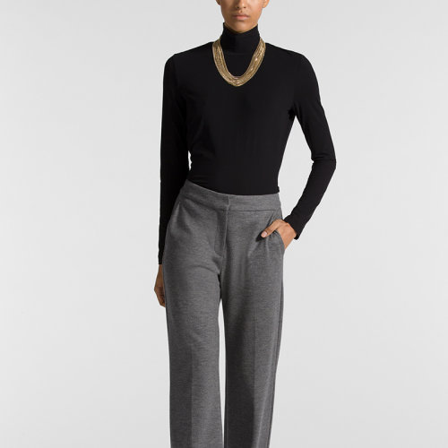 St.John/盛薔灰色直筒針織長(zhǎng)褲女士休閑褲K81XW51