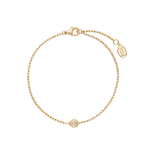 CARTIER/卡地亞 Diamants Légers系列 簡約優(yōu)雅18k金黃金鑲鉆手鏈 B6062917