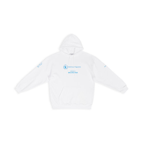 Balenciaga/巴黎世家 22年秋冬新款 WFP系列 女士白色純棉中重抓絨藝術(shù)畫印花連帽衫衛(wèi)衣578135TMVL19086