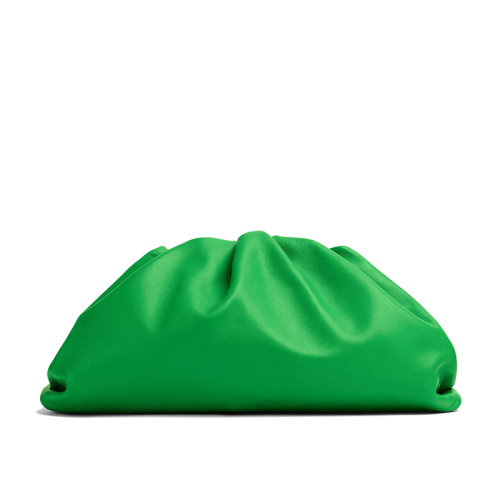 Bottega Veneta/葆蝶家 21新款POUCH系列 女士鸚鵡綠色小牛皮云朵手拿包576227VCP403724