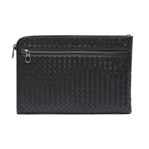 Bottega Veneta/葆蝶家編織牛皮革拉鏈男士手包406021V4651