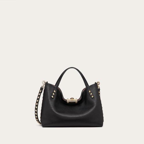  VALENTINO華倫天奴 22年秋冬 女士 手提包 Petit sac Rockstud en cuir de veau graine avec d