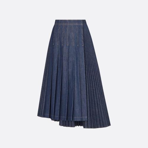  DIOR迪奧 22年秋冬 女士 半身裙 Jupe mi-longue asymetrique 252J19A3573_X5670