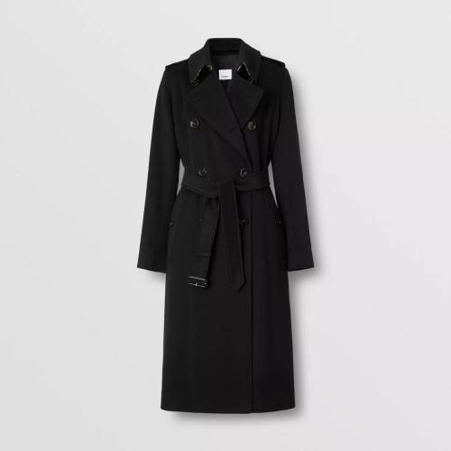  BURBERRY 22年秋冬 女士 肯辛頓版型羊絨 Trench 風(fēng)衣 80581941