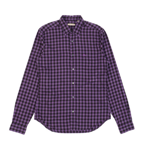 BURBERRY 博柏利 巴寶莉 男士 服裝  翻領(lǐng)格紋棉質(zhì)襯衫  男士長(zhǎng)袖襯衫