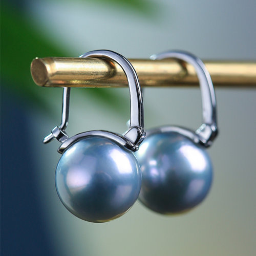 ZHUGONG/珠宮【簡蔻耳環(huán)】8.5mm日本akoya海水真多麻珍珠簡約大氣18K金鑲嵌