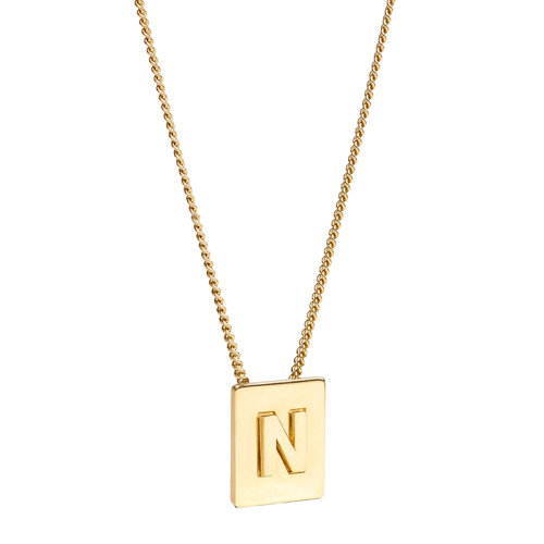 CELINE/賽琳 經(jīng)典款A(yù)LPHABET系列 男女同款金色飾面黃銅字母N墜飾項(xiàng)鏈46N0N6BRA.35OR
