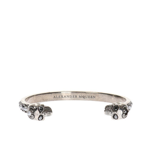 Alexander McQueen/亞歷山大麥昆 男女同款 雙骷髏頭 時(shí)尚百搭手鐲 482268J160Y1328