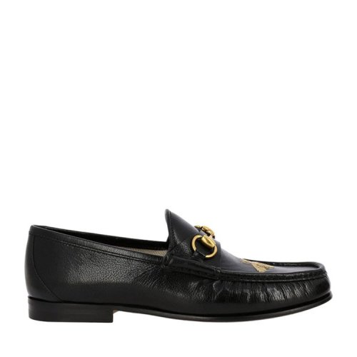 GUCCI/古馳   蜜蜂刺繡 皮革 經(jīng)典黑色 男士樂福鞋 478292 D3V00 1000