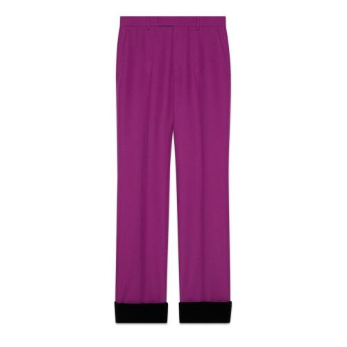  GUCCI古馳 22年秋冬 男士 天鵝絨翻邊正裝長褲 719269 ZAK5Q 5929