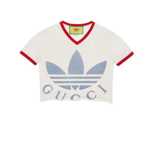  GUCCI古馳 22年秋冬 女士 adidas x Gucci聯(lián)名系列短款T恤 693637 XJEB1 9095
