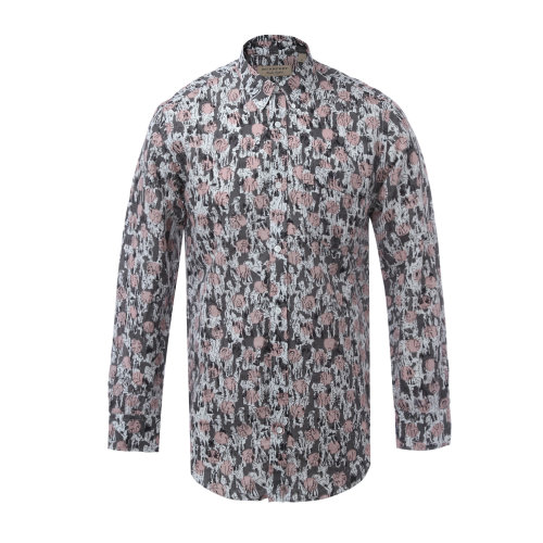 BURBERRY/博柏利 棉質(zhì)印花翻領(lǐng)男士長袖襯衫 長袖T恤 上裝瑕疵特賣（陳列痕跡，不影響使用） 博柏利t恤 t恤男