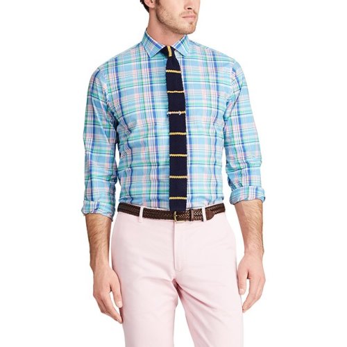 Polo Ralph Lauren/拉夫勞倫馬球  Classic 常規(guī)款經(jīng)典格子府綢 商務(wù)休閑 男士襯衫470851