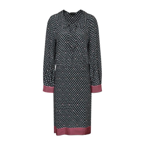 Emporio Armani/安普里奧阿瑪尼 黑色 女士娃娃領(lǐng)襯衫式連衣裙 1NA43T-12505-099（9.7陸續(xù)發(fā)貨）