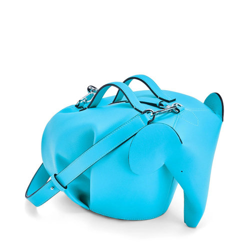  LOEWE/羅意威 22新款Elephant系列 男士大號青色經(jīng)典小牛皮單肩斜挎手提大象包B623A18X01-5620