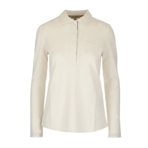 BURBERRY/博柏利  女士棉質(zhì)經(jīng)典騎士標長袖T恤翻領(lǐng)Polo衫