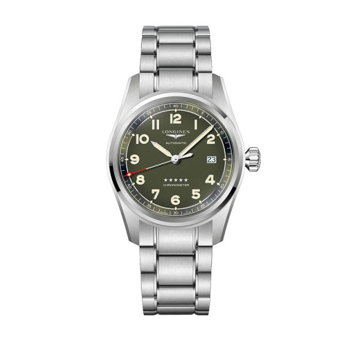 LONGINES/浪琴 先行者系列 男士綠色自動機械精鋼表殼亞光機械機芯藍寶石鏡面防反光手表40毫米L3.810.4.03.6