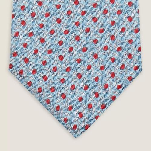  HERMES愛(ài)馬仕 22年秋冬 男士 領(lǐng)帶 Cravate twillbi Tie 7 Lucky Garden H006293T 06