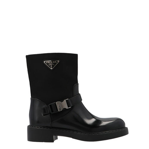 PRADA/普拉達(dá)  女士 女鞋 黑色皮革時(shí)尚短靴 1U682M-3LF7-F0002