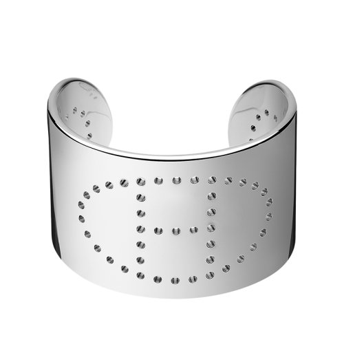 HERMES/愛馬仕 經(jīng)典Eclipse系列 大號925純銀H穿孔圖案手鐲H104280B