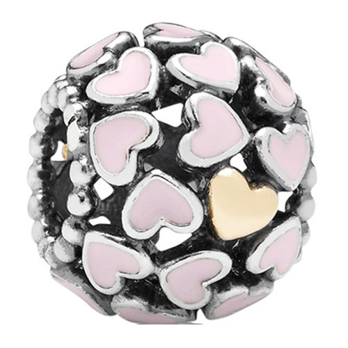 PANDORA/潘多拉 女士粉色925銀瓷釉串飾 791283EN40