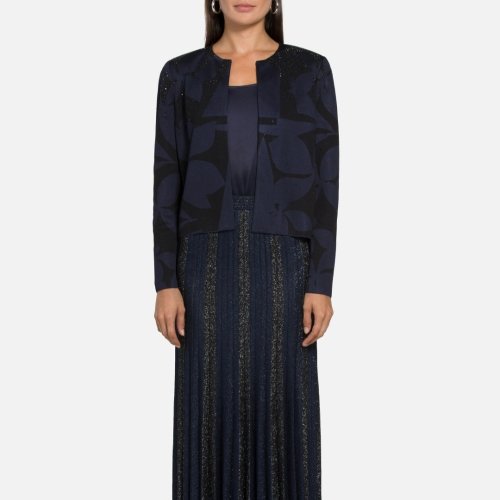 St.John/盛薔印花開襟女士針織衫/毛衣K62Y092