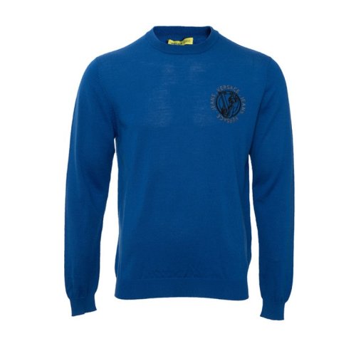  VERSACE JEANS COUTURE 男士藍(lán)色時(shí)尚休閑針織衫/毛衣 B5GMA816 6654 225 PLFSX