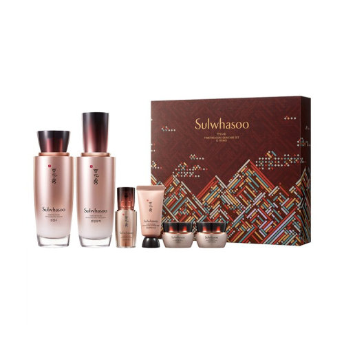 Sulwhasoo/雪花秀 秘時(shí)臻金煥生水乳護(hù)膚套裝(水125ml+乳125ml+精華露4ml+霜4ml+睡眠面膜4ml)新疆不發(fā)貨