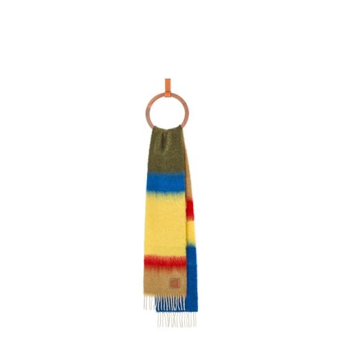  LOEWE羅意威 22年秋冬 男士 圍巾 Stripes scarf in mohair F526487X07-3151 預定商品1-3周發(fā)貨